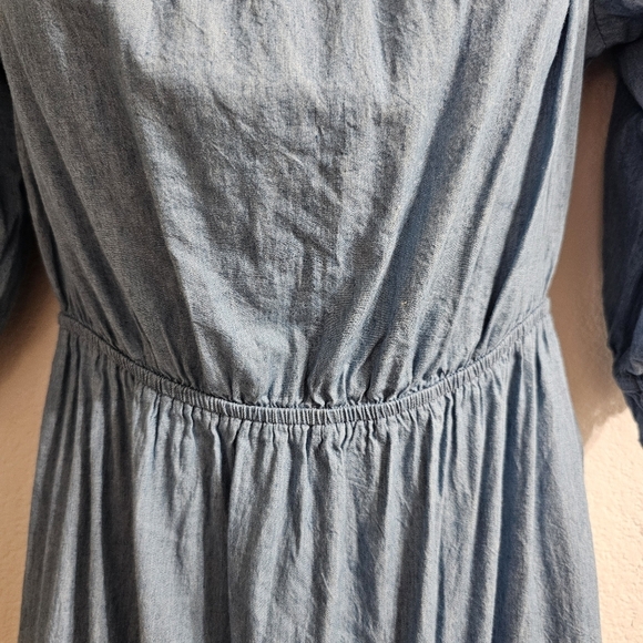 FLYING TOMATO Chambray Peasant Dress Size M - Picture 6 of 10